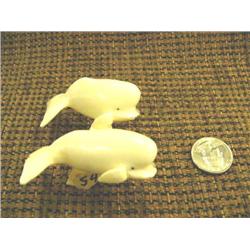 Pair of 2.5" beluga whales by Mark Seeganna (2)