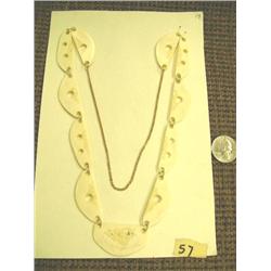 Circa 1960 white ivory necklace signed, quite rare (2)