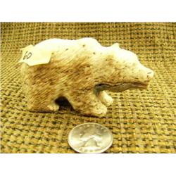 3" whale bone bear by Larry Aningayou (2)