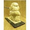 Image 2 : Soapstone carving of hunter and dog with jade spear 7" tall by Steve Byazlov (25)