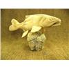 Image 1 : 14" whale bone salmon with inset fossilized ivory eyes - fabulous quality (25)