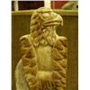 Image 6 : 6.5" bone eagle in an antler tree mounted on old whale bone 12" total height (25)