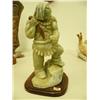 Image 1 : 13" soapstone hunter tremendous quality carving mounted on wood base (25)