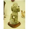 Image 4 : 13" soapstone hunter tremendous quality carving mounted on wood base (25)