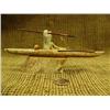 Image 1 : 8"soapstone kayaker mounted on whale bone with harpoon (2)