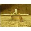 Image 3 : 8"soapstone kayaker mounted on whale bone with harpoon (2)