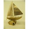 Image 1 : 9" long 11" high whale bone sailing boat mounted on old whale bone base by Vanessa Moovy (25)