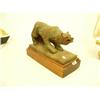 Image 1 : 9" soapstone bear by Steve Byazlov mounted on walnut wood base - all fur is carved (25)