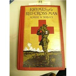 1st illustrated edition of "Rhymes of a Red Cross Man" by Robert service, publisher Barse and Hopkin