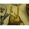 Image 4 : 3" Ivory bird mounted on 5" fossilized walrus jaw bone by Aningayou (2)