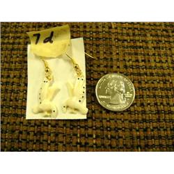 CHOICE on 4: white ivory earrings by Robert Kokuluk, King Island: bird (2)