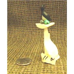 CHOICE on 3 white ivory birds by Thomas Pushruk of King Island: with green and white speckled eggs (