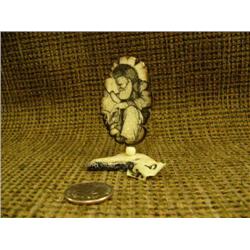 CHOICE on 2: fossilized ivory piece scrimshawed of man contemplating the world (2)