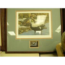 CHOICE on 4: Duck stamp prints: 1987 AK Waterfowl, Carl Branoon 4,333 of 4,675, Double matted and fr