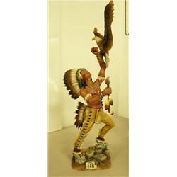 CHOICE on 3 Cast Native American Figurines: Man and Eagle, Talisman of Courage, Hamilton Collection 