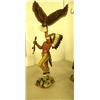 Image 2 : CHOICE on 3 Cast Native American Figurines: Man and Eagle, Talisman of Courage, Hamilton Collection 