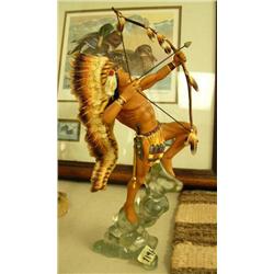 CHOICE on 3 Cast Native American Figurines: Noble Spirit of the Sky, Native American with Bow and Ar