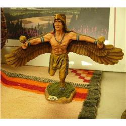 CHOICE on 3 Cast Native American Figurines: Spirit of the Golden Eagle - Native American in ceremoni