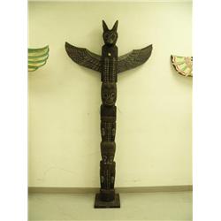 6'9" Wood carved totem pole with detachable wings - imported (2)