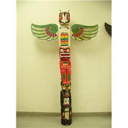 6'7" Alaska style wood totem pole with detachable wings - imported (2)