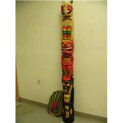 6'7" Alaska style wood totem pole with detachable wings - imported (2)