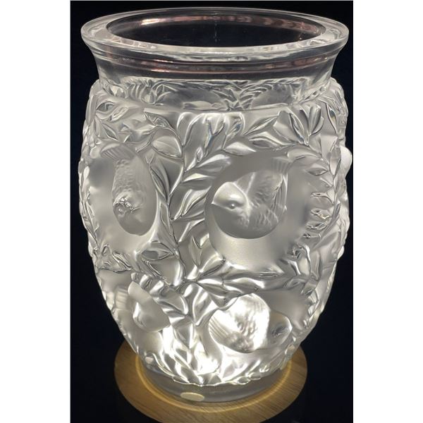 Lalique Frosted Crystal Bagatelle Bird Vase