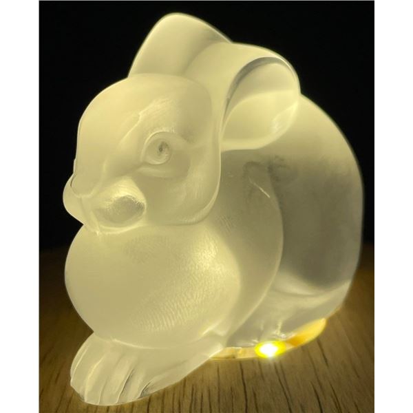 Lalique Crystal Steated Bunny 3L