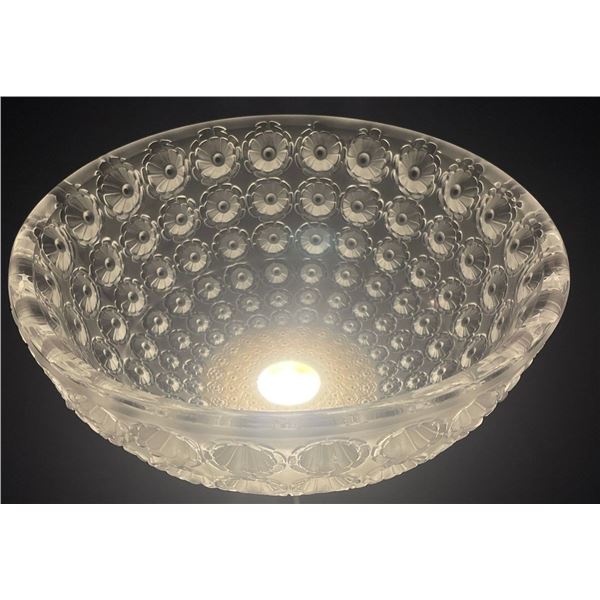 Lalique "Nemours" Cactus Flower Crystal Bowl 10D