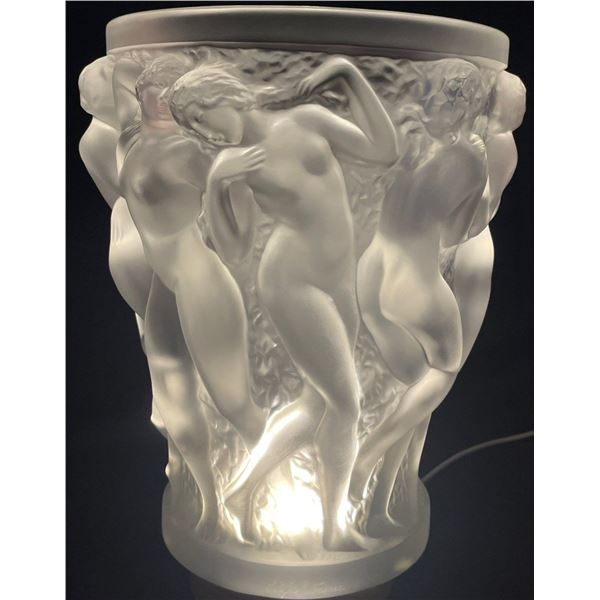 Lalique Crystal  "Bacchantes" Vase 10T x 7.5D