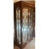Image 2 : Mahogany China Cabinet With Lights Brass Hardware Contents Not Included 74T x 42W x 17D