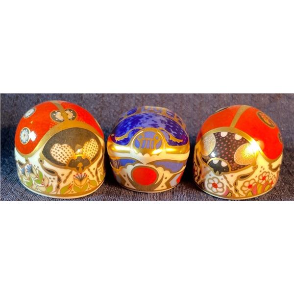 Royal Crown Derby Lady Bugs & Scarab 1H