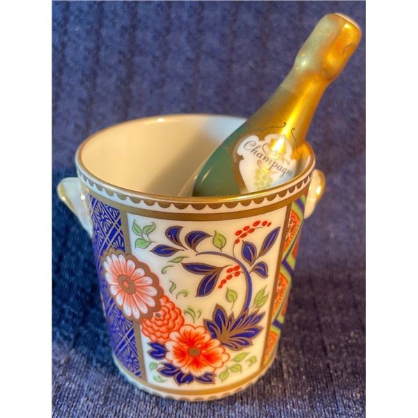 Royal Crown Derby Royal Miniature Ice Bucket & Champagne Bottle 3.5T