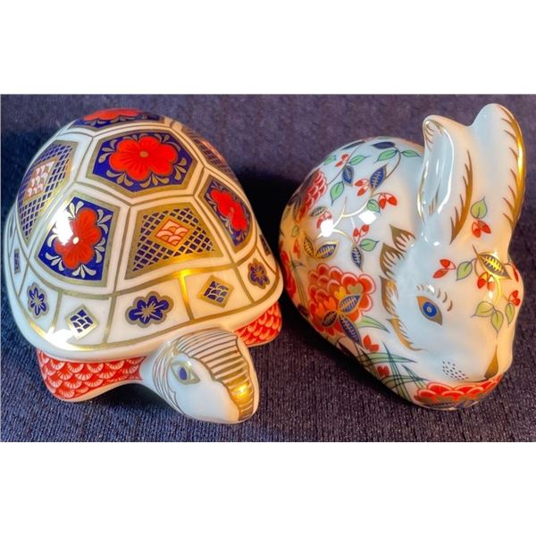 Royal Crown Derby Tortoise Meadow Rabbit