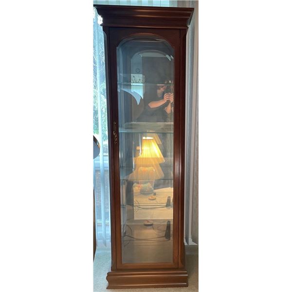 Mahogany China Curio Cabinet With Light 24W x 17D 75T