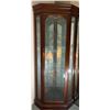 Image 1 : Mahogany Corner Curio / Cabinet 25W x 75T With Light