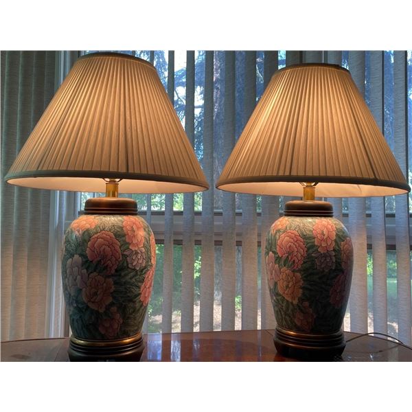 Floral Large Porcelain Lamps 30T x 21W