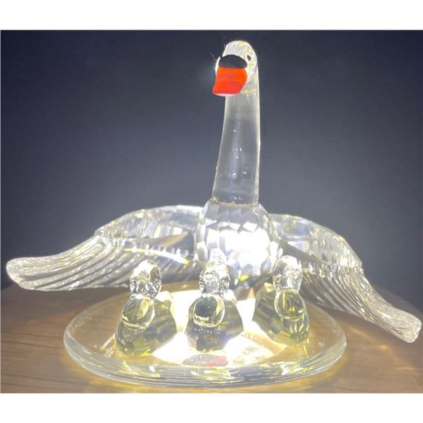Swarovski Crystal Goose With Babies