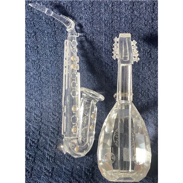 Swarovski Crystal Lute & Saxophone 4T