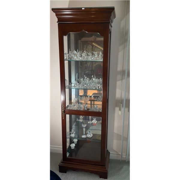 Mahogany China / Curio Cabinet 25W x 14D x 75T With Light Contents Not Included