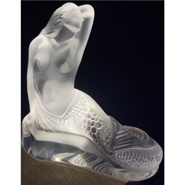 Lalique Crystal Theano Mermaid Figure 3.5x 5