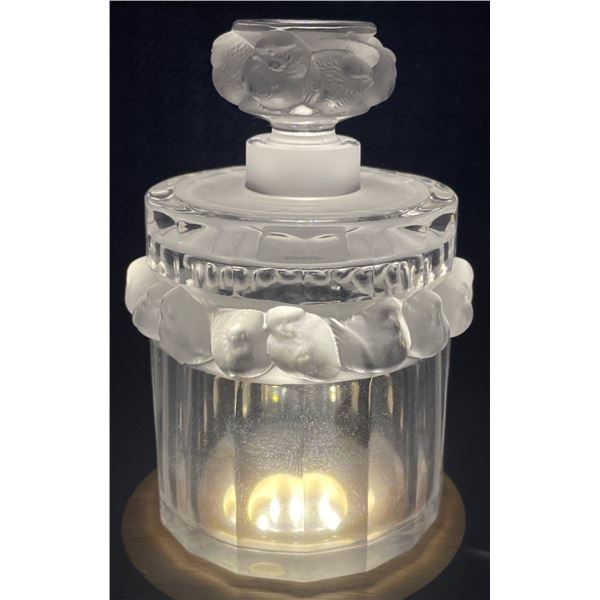 Lalique Crystal Robinson Birds Decanter 4x5