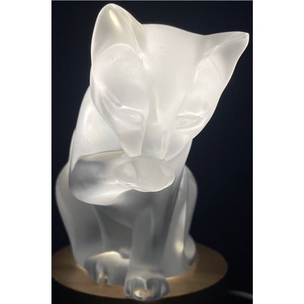 Lalique Crystal Cat 6x5