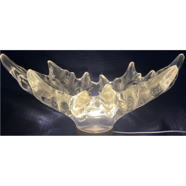 Lalique Crystal Maple Leaf Decorative Bowl 18x9x8