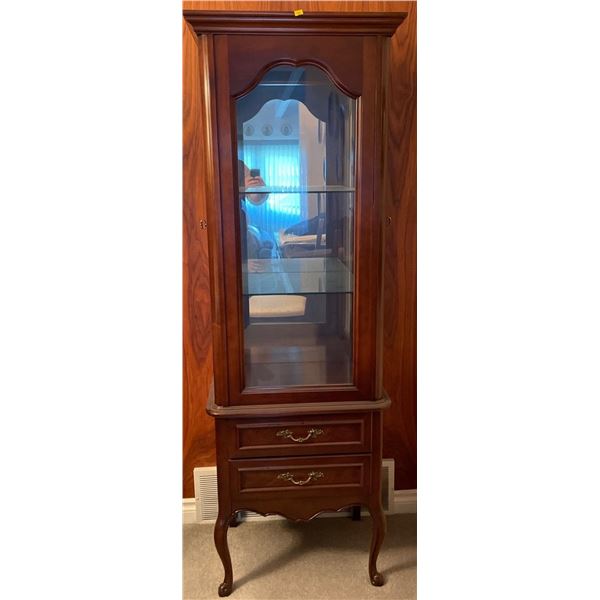 Mahogany Wood China Cabinet w/ Glass Display 24x17x70 Strathroy Furniture