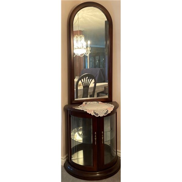 Mahogany Wood Corner China Cabinet 26x14x74
