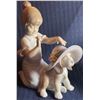 Image 1 : Lladro Porcelain Young Chilw w/ Dog Figurine 5x6