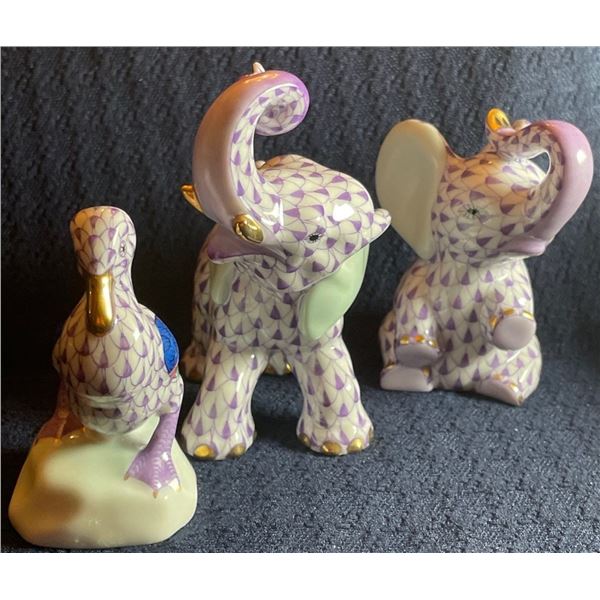 Herend Hvngary Porcelain Elephant Collection