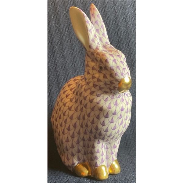 4x6 Solid Rabbit Herend Hvngary Hand Painted Porcelain Rabbit 4x6 - Beck Auctions Inc.