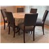 Image 2 : 6 Seat Dining Room Table Wood Upholstered Chair Seats 48x30