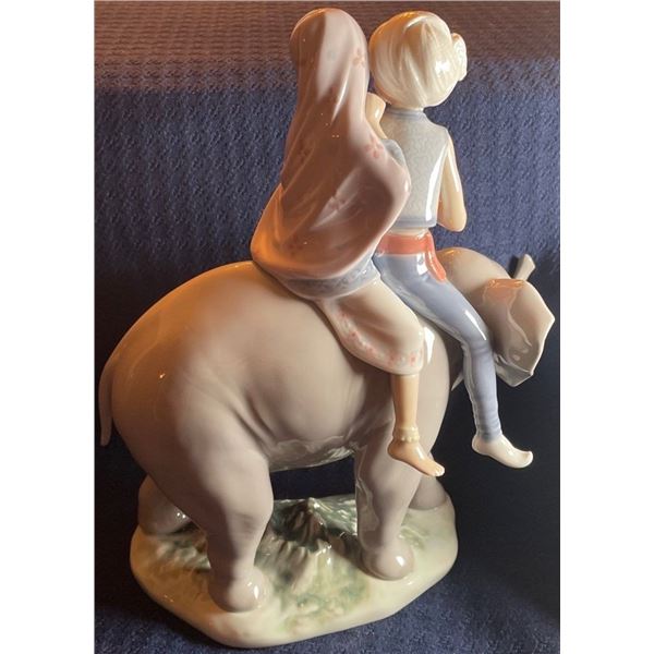 Lladro Porcelain Children on Elephant 9x9